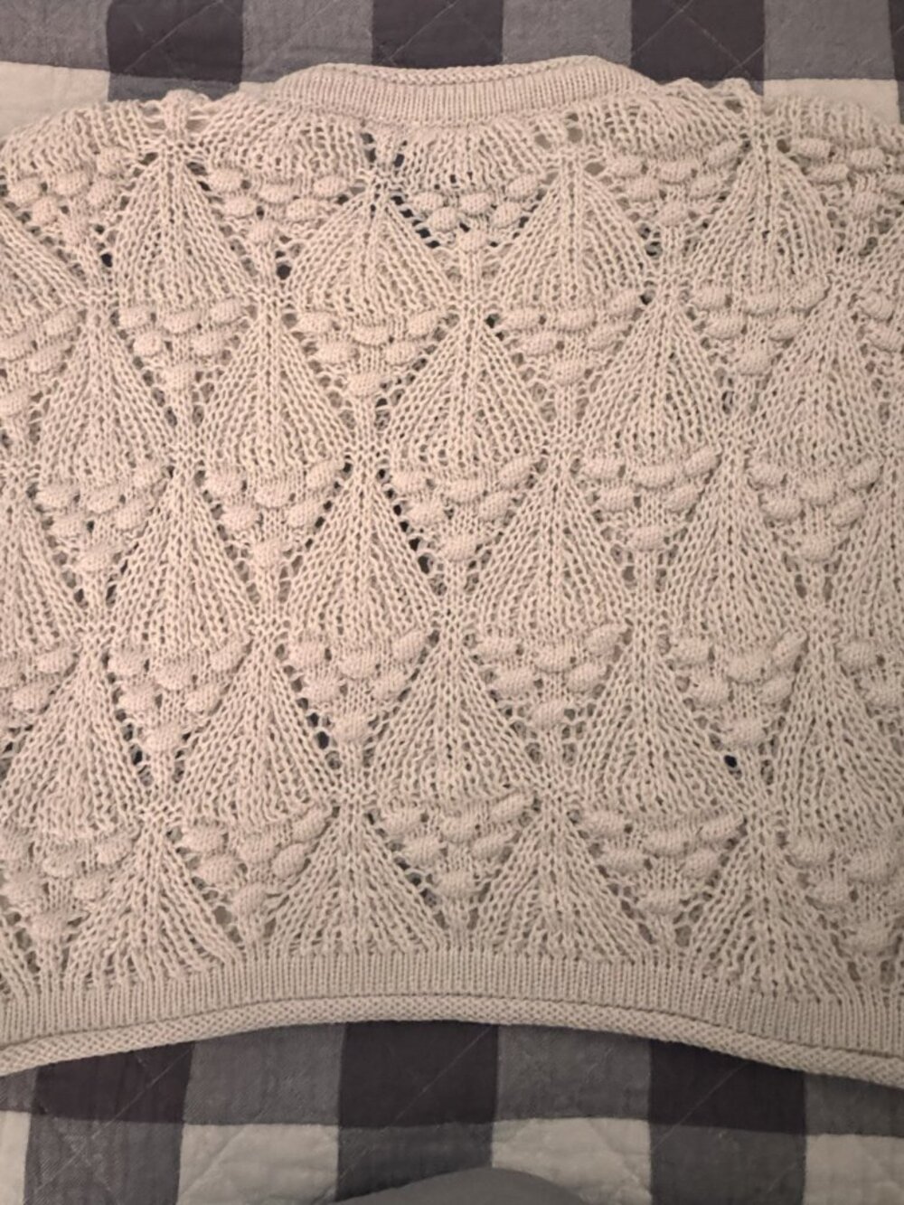 Altar’d State Evelyn Ivory Pointelle Sweater Vest Size Large - CG0514 - Picture 4 of 10